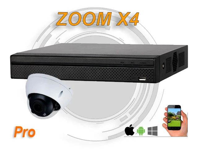 Kit Caméra Surveillance zoom X4 5MP AI, idéal sécurité dom/com