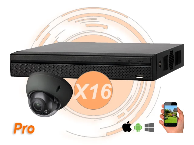 kit vidéosurveillance pro 4mp, cam int, vision 30m, focale fixe