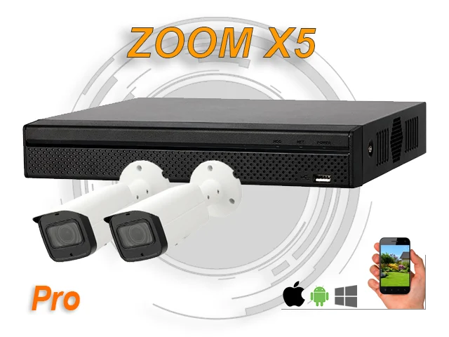 Kit caméra surveillance zoom 5mp, idéal sécurité professionnelle Zoom 5