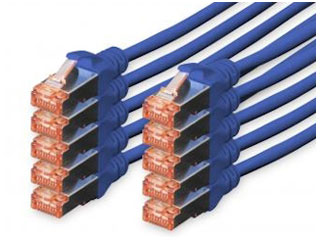 câble patch, cat6, s-ftp, 2 métres pack x 10 bleu